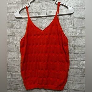 Orange Spaghetti Strap Tank Top Festival Relaxed Fit